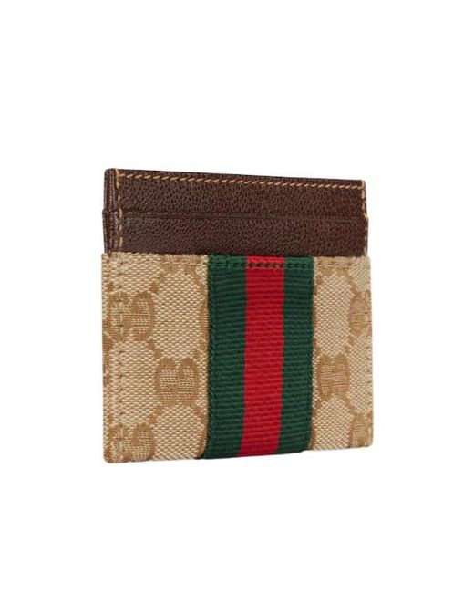 Gucci Multicolor Gg Web Card Holder Wallet for men