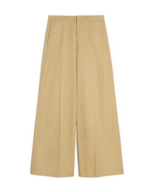 Jil Sander Natural Pleated Wide Leg Pants