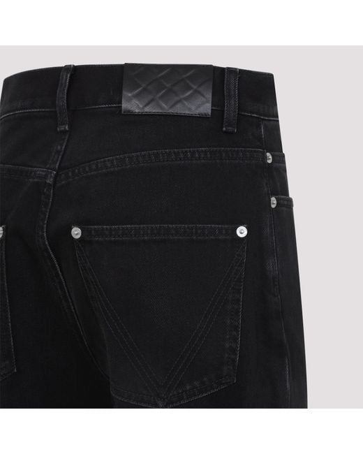 Bottega Veneta Black Logo Patch Flared Leg Jeans