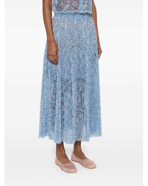 Ermanno Scervino Blue Elastic Waist Skirt