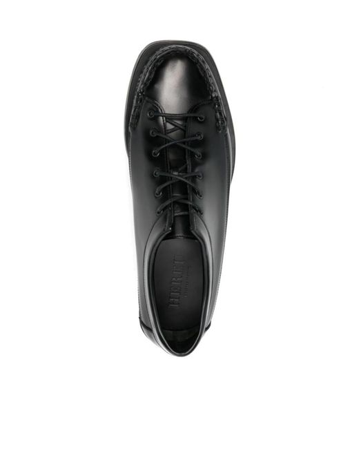 Hereu Black Lace-Up Derby Shoes for men