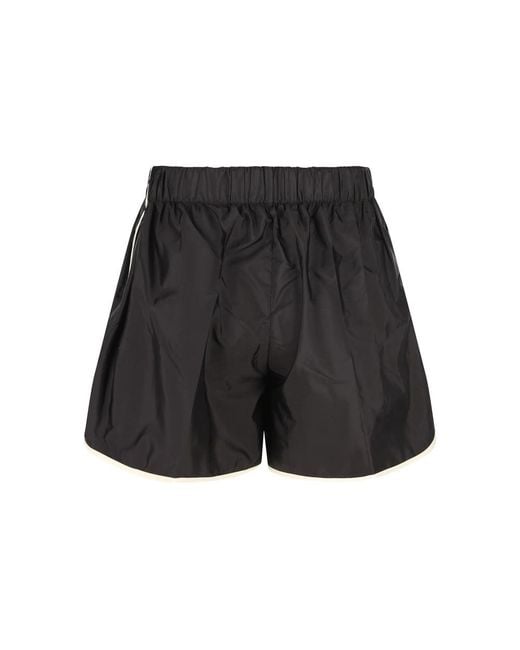 Prada Gray Logo Plaque Elasticated-Waistband Shorts