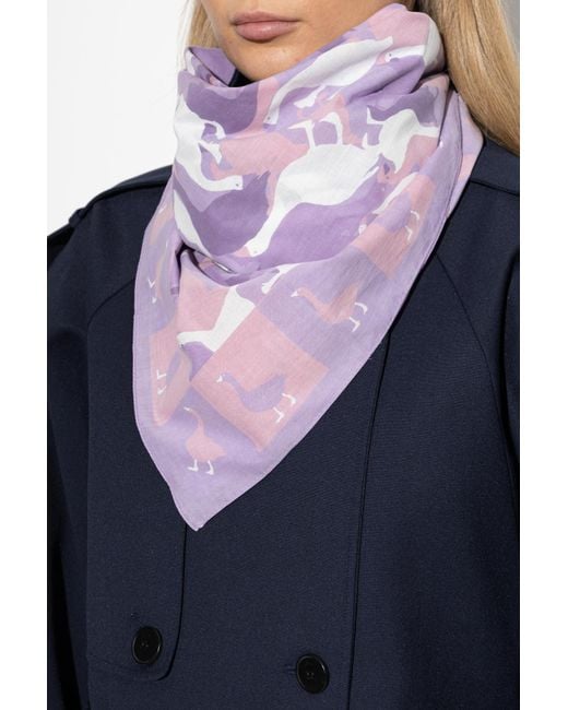 Moschino Purple Duck Print Scarf for men