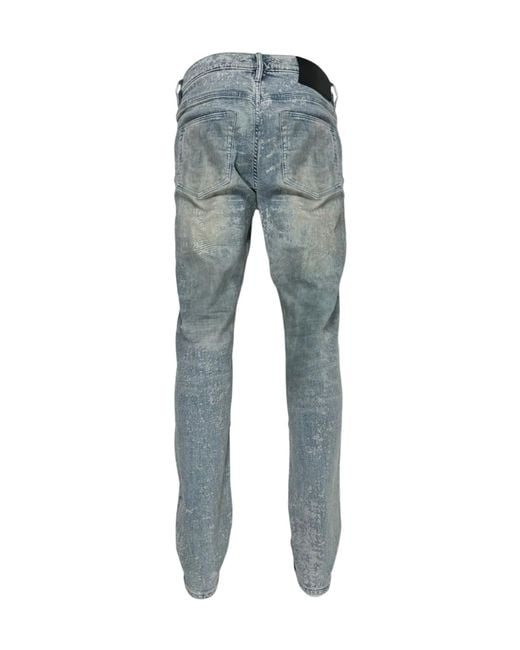 Purple Brand Blue Fossil-Print Jeans for men