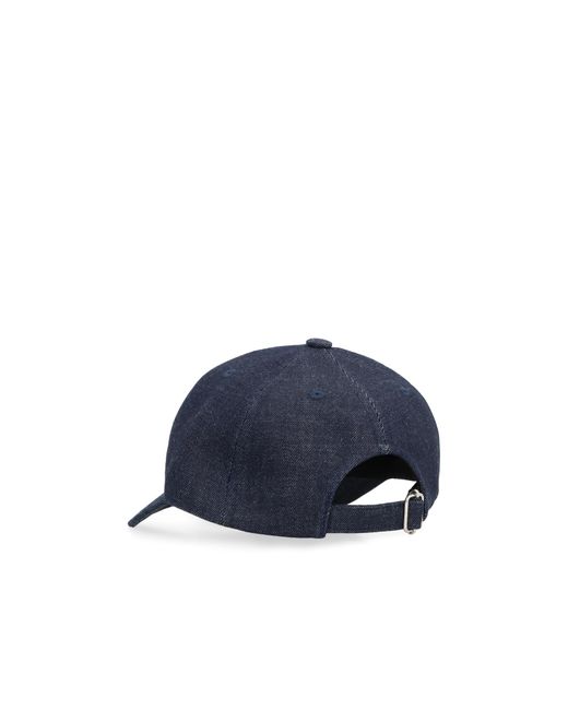 A.P.C. Blue Logo-Printed Denim Baseball Cap