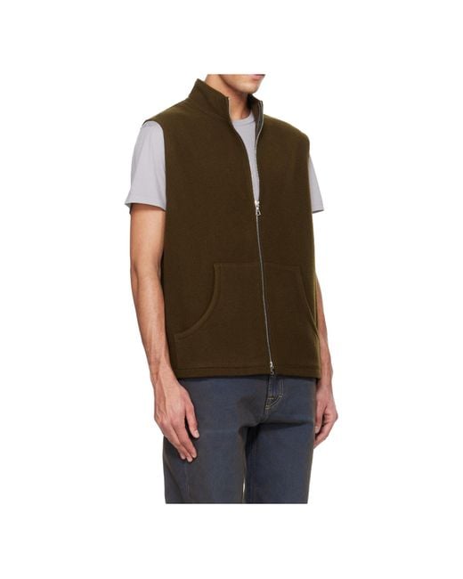 Rier Brown Full Zip Vest for men