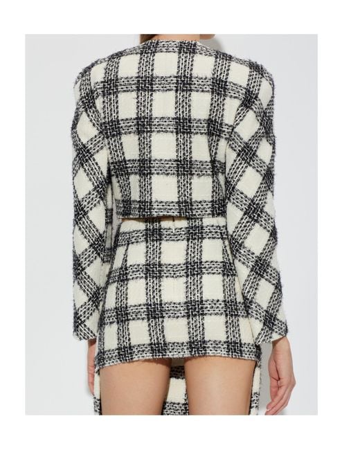 Vetements Multicolor Checked Cropped Tweed Blazer