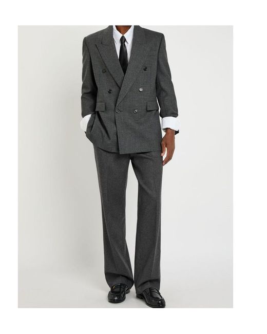 Saint Laurent Black Double-Breasted Wool Blazer for men
