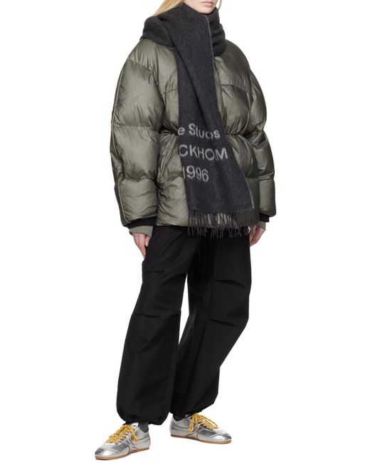 Acne Black Relaxed Fit Straight-Leg Pants With Drawstring Waistband