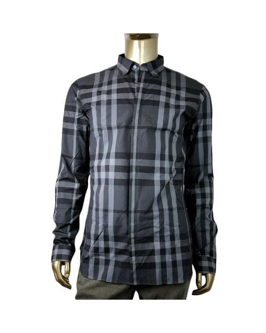 Burberry Black Plaid Shirt for men