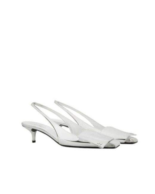 Courreges White Courrèges Fold Mirror Slingback Pumps