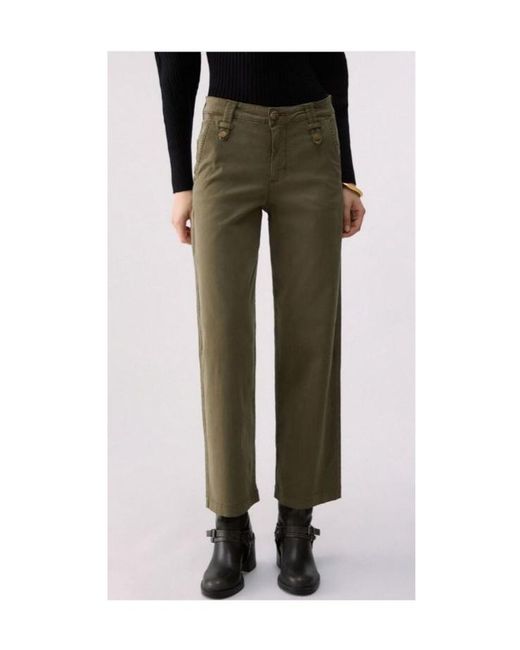 Liu Jo Green Cropped Flared Casual Trousers