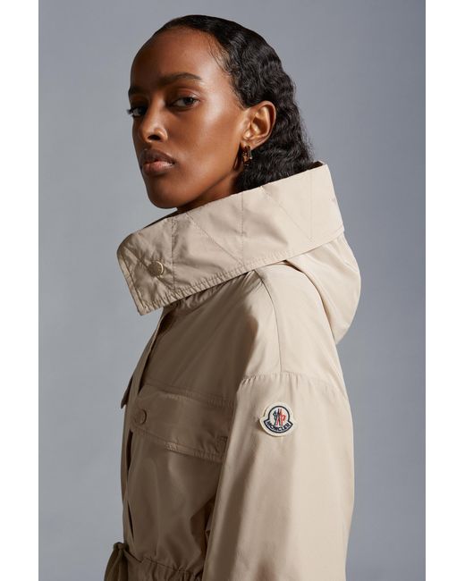 Moncler Natural Mantio Hooded Long Parka Jacket