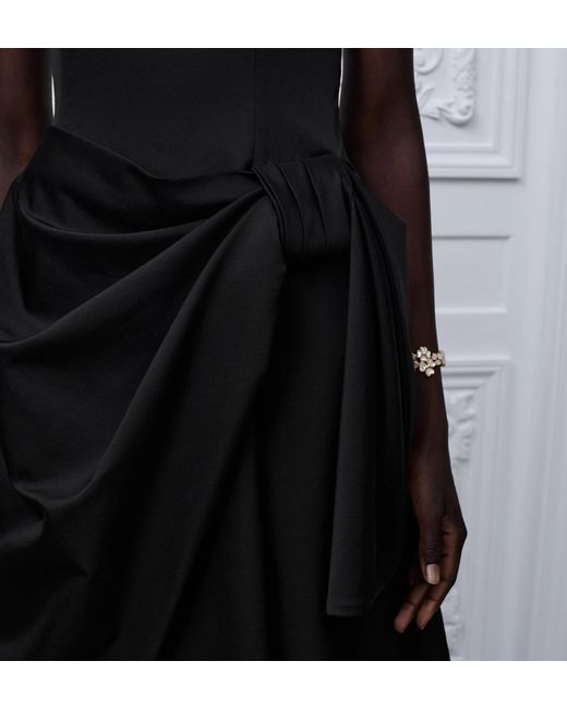 Dior Black Mid-Length Draped Bustier Dress