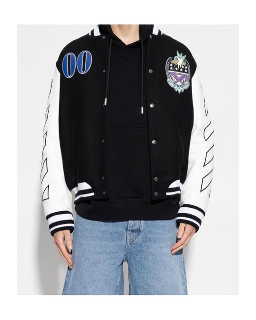 Off-White c/o Virgil Abloh Black Royal Jewels Varsity Jacket for men