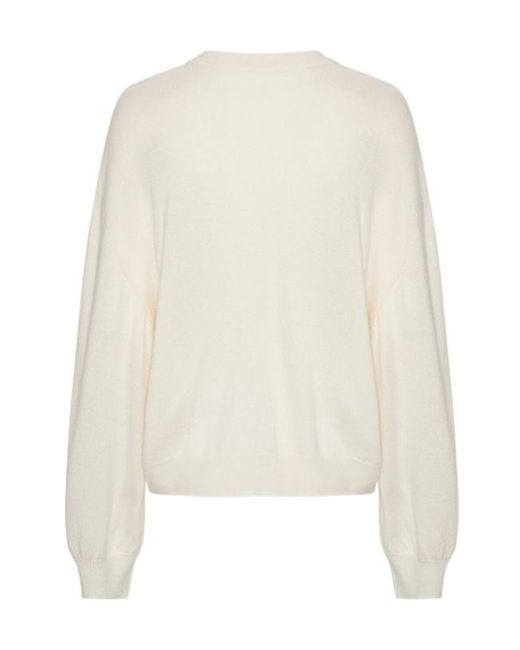 ROTATE BIRGER CHRISTENSEN White Oversized Logo Knitted Sweater