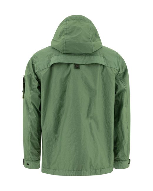 Stone Island Green Compass Patch Hooded Jacket for men