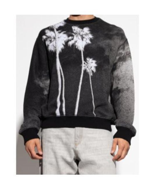 Palm Angels Gray Graphic Printed Sweatshirt for men