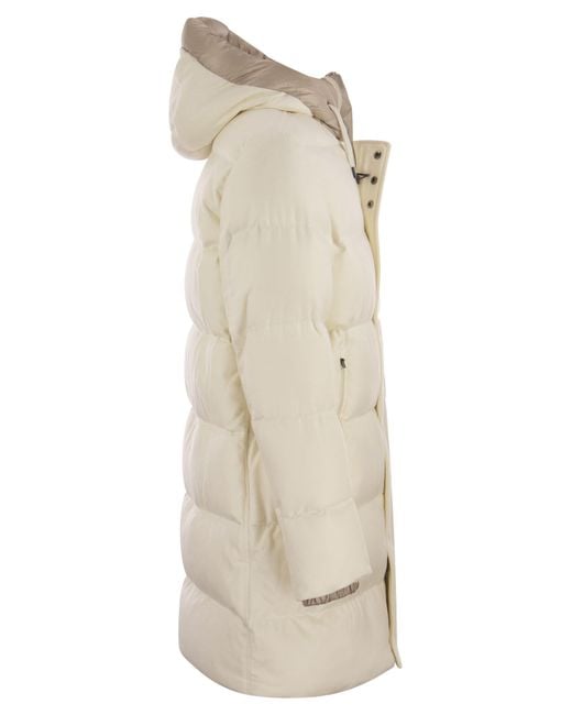 Herno White Drawstring Hooded Coat for men
