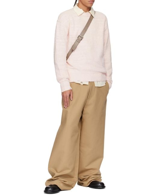 Acne Pink Crew-Neck Sweater for men