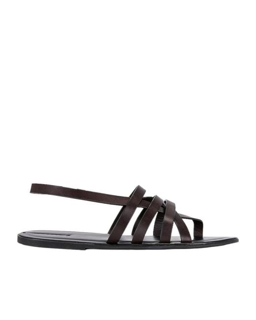 The Row White Leather Slingback Sandals
