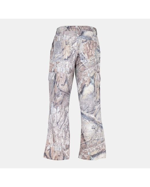Represent Gray Patterned Cargo Pants for men