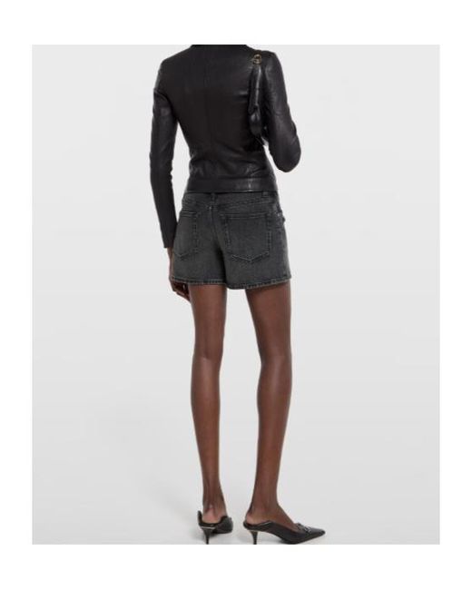 Gucci Black Cotton Denim Shorts With Horsebit