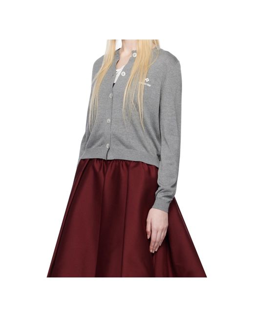 ShuShu/Tong Multicolor Logo-Stitch Knit Cardigan