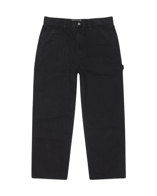 Stussy Black Logo-Patch Pants for men