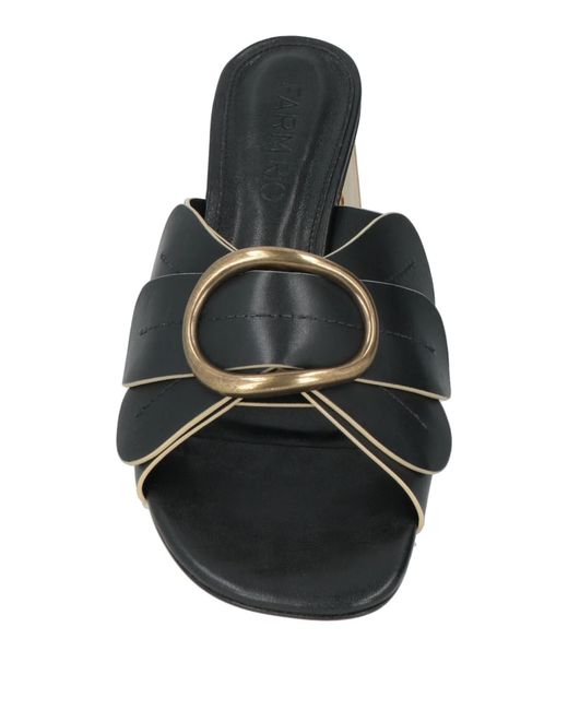 Farm Rio Black Metallic Heel Sandals