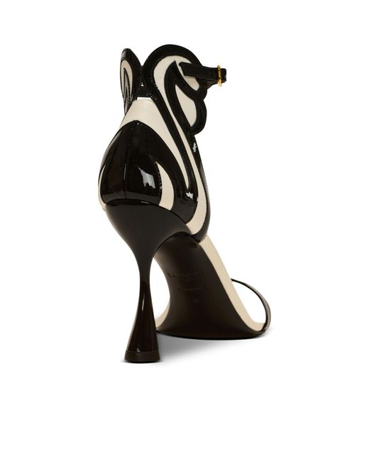 Balmain Black Square Toe High Heel Sandals