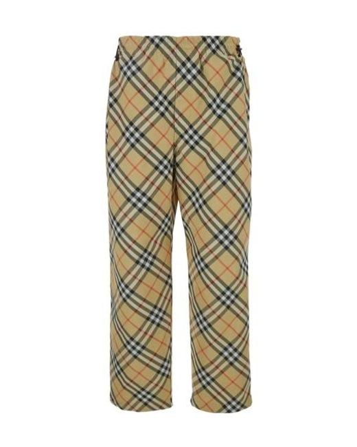 Burberry Multicolor Pants With Ekd Embroidery On The Rear And Check Motif All-Over for men