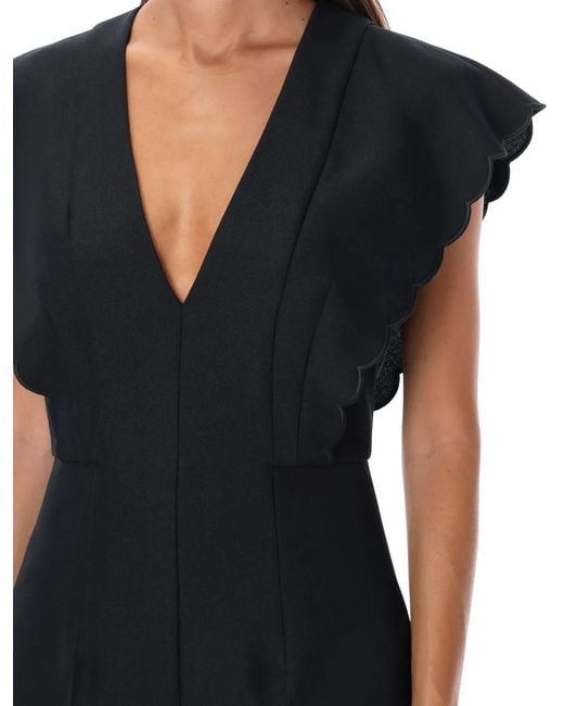 Philosophy Di Lorenzo Serafini Blue V-Neck Jumpsuit