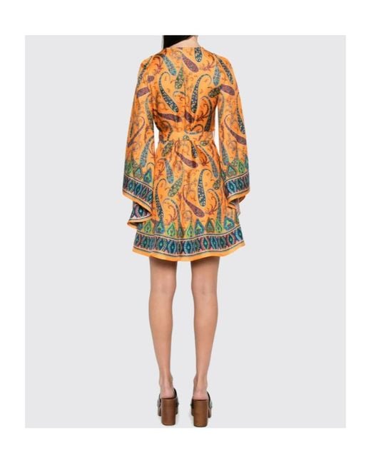 Etro Yellow Pattern-Printed Midi Dress