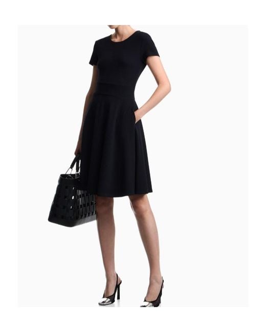 Emporio Armani Blue Short-Sleeve Mini Dress
