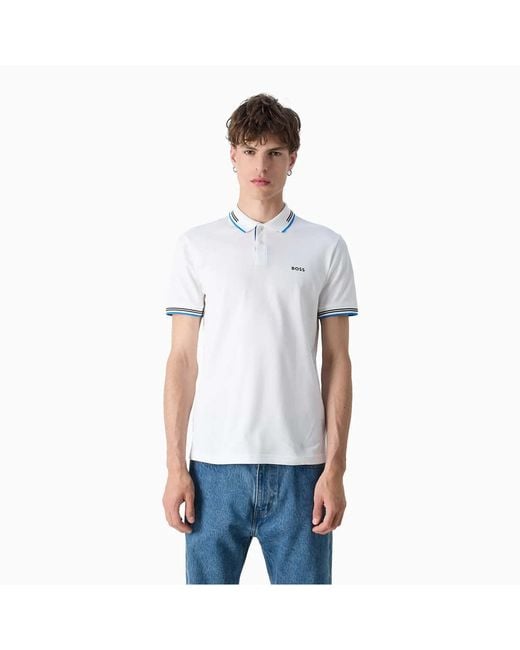 Boss White Boss Logo Printed Short-Sleeved Polo Shirt for men