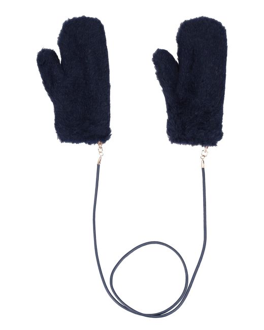 Max Mara Blue Teddy-Textured Gloves