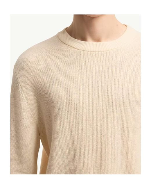 Moncler White Logo Patch Crewneck Jumper for men