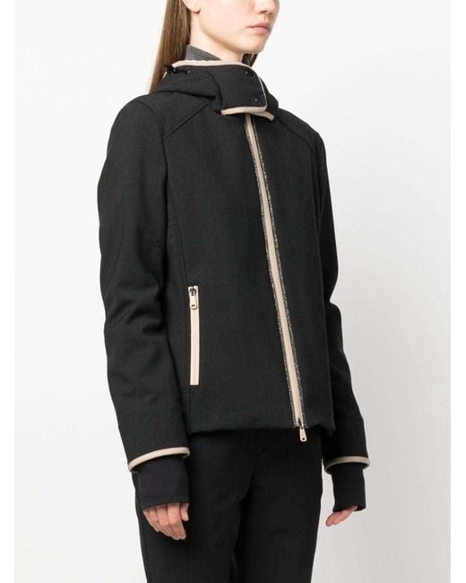 Brunello Cucinelli Black Hooded Virgen Wool Jacket