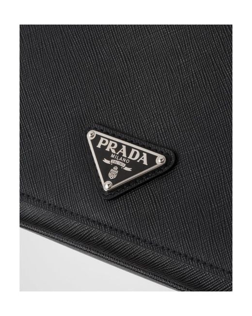 Prada Black Saffiano Leather Shoulder Bag for men