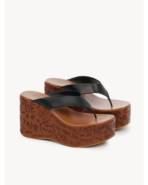 Chloé Brown Maxime Wedge Slide