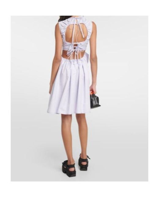 CECILIE BAHNSEN Purple Seero Cutout Cotton Minidress