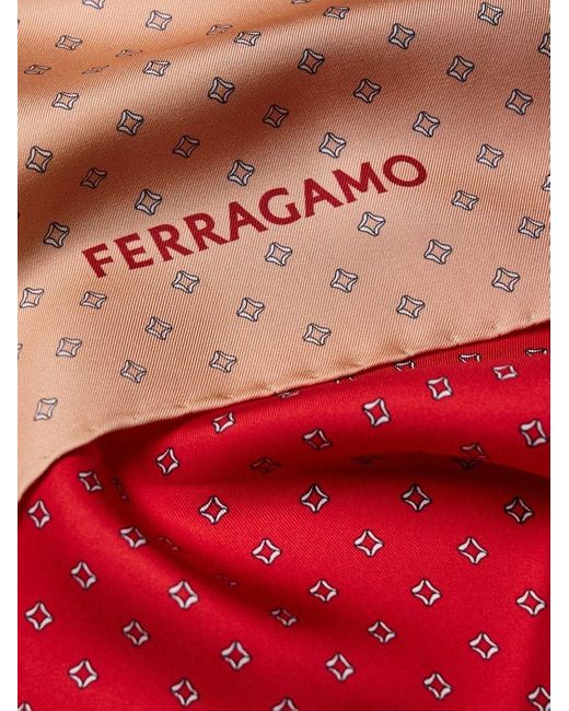 Ferragamo Red Ferragamo Logo Printed Scarf