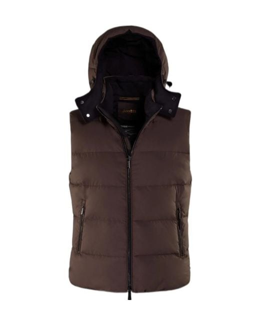 Moorer Brown Detachable-Hood Quilted Zip-Up Gilet for men