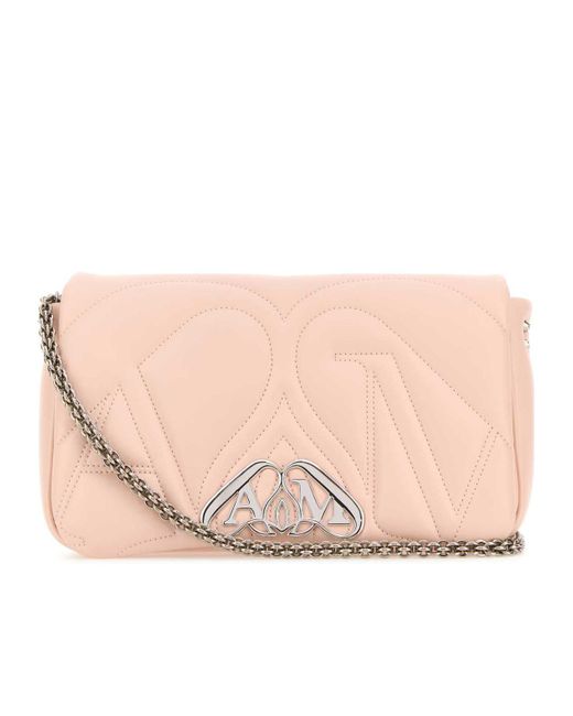 Alexander McQueen Pink The Seal Logo Plaque Small Shoulder Bag