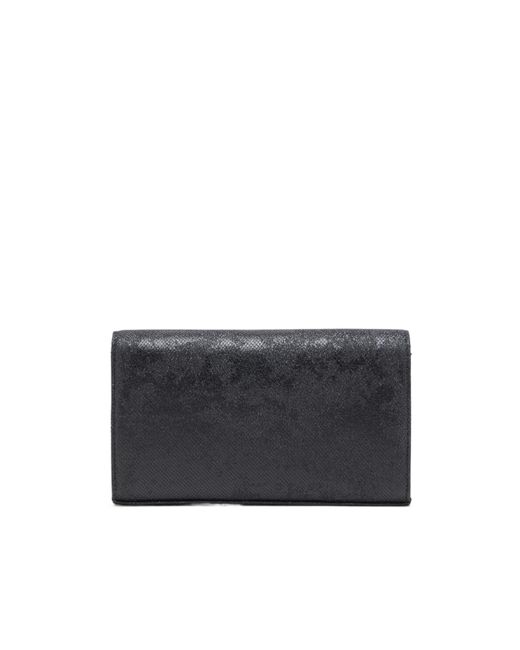 DIESEL Black 1Dr Logo-Plaque Glitter Wallet