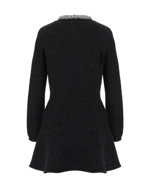 Self-Portrait Black Sequin Knit Mini Dress