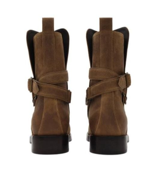 Burberry Brown Waxed Ledger Ankle Boots for men