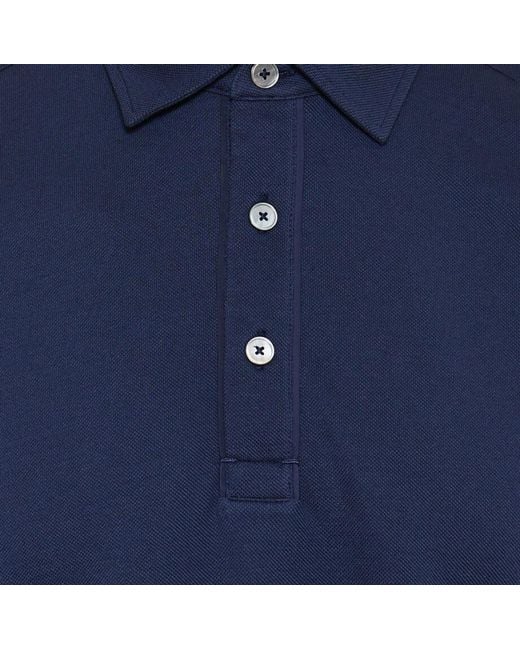 Zegna Blue Short-Sleeved Polo Shirt for men