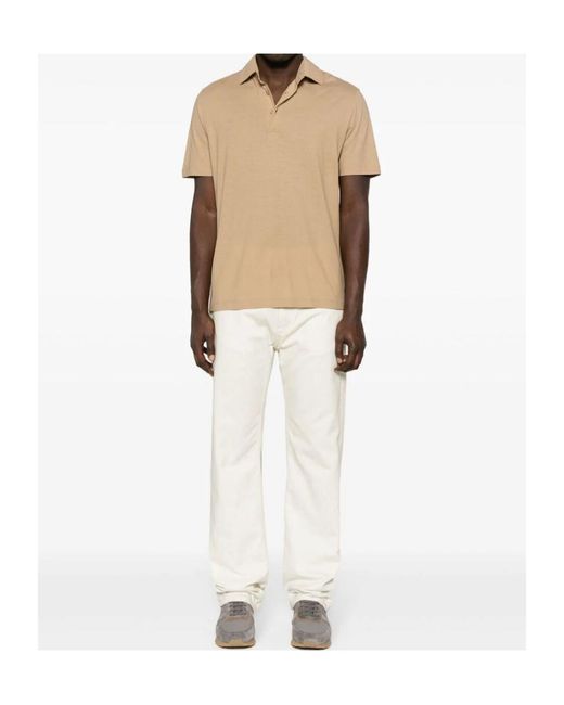 Herno Natural Short-Sleeve Cotton Polo Shirt for men